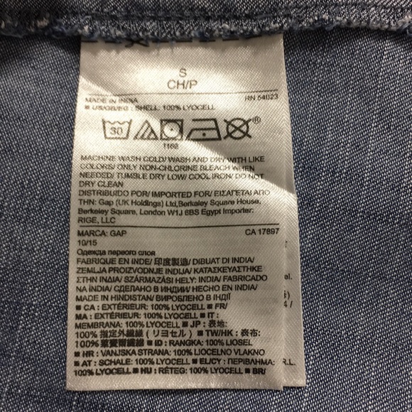 📦GAP Sleeveless Trapeze Shift Denim Dress - Picture 5 of 6